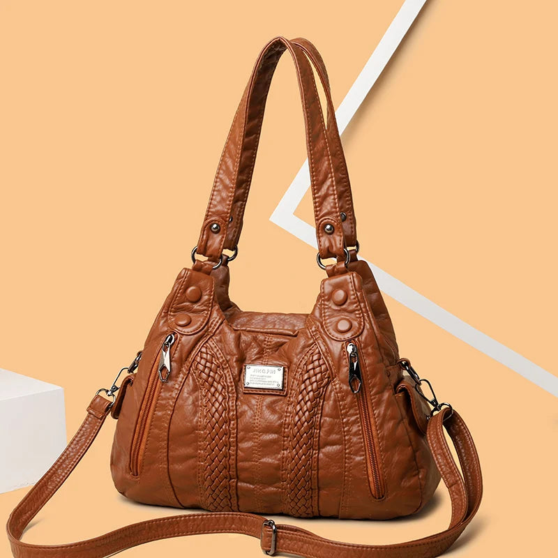 Sac à Main Femme Cuir Véritable Peau Mouton - Sac Épaule Bandoulière Crossbody Messenger Tote Élégant