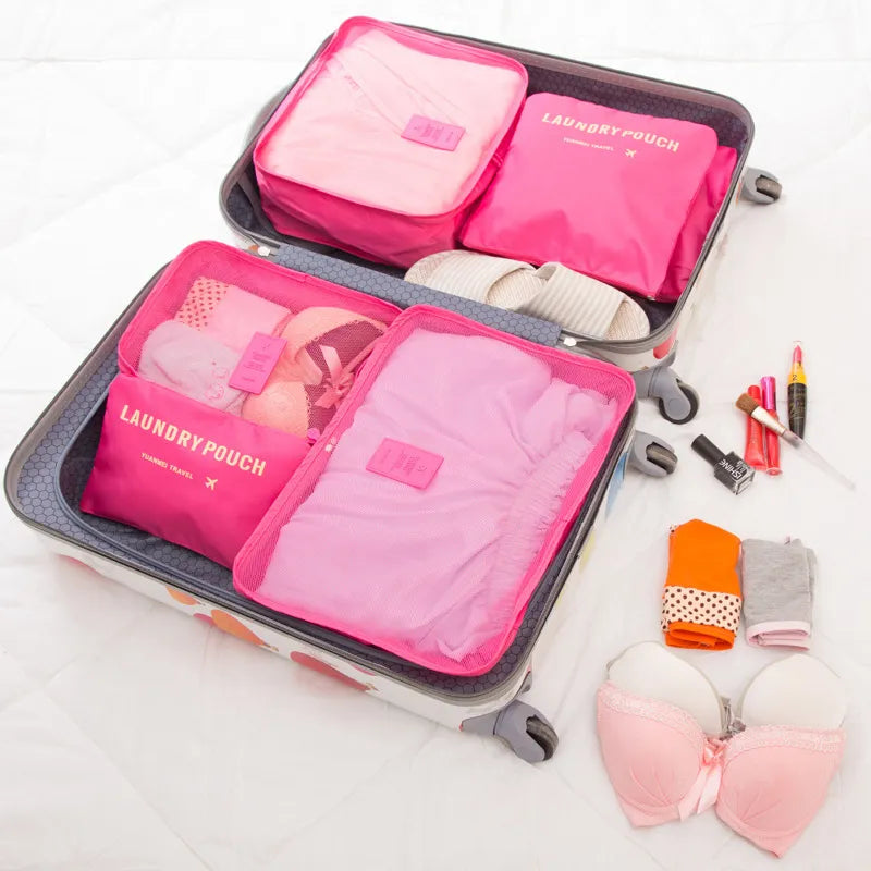 Ensemble 6 Sacs Rangement Voyage - Cubes Emballage Organisateur Valise Vêtements Unisexe