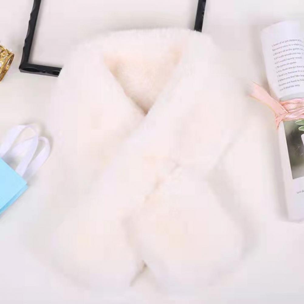 Foulard Écharpe Fourrure Lapin Peluche Femme - Col Croisé Chaud Épais Hiver