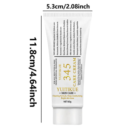 Crème Soin 345 Care 60g - Hydratante Raffermissante Lissante Légère Non-Grasse Sans Parfum Tous Types Peau