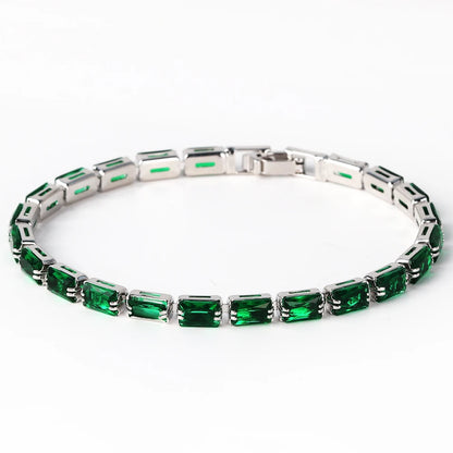 Bracelet Plaqué Or 18K Zircons Arc-en-Ciel – Luxe Micro-Pavé Étanche