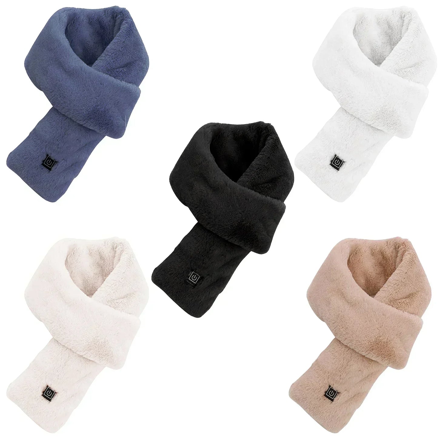 Foulard Écharpe Chauffant USB Rechargeable Femme Homme - Laine Hiver Cou Ski Kaki