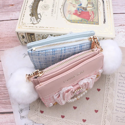 Portefeuille Femme Lolita Mignon Cuir PU - Court Porte-Cartes Monnaie Kawaii Cadeau Fille