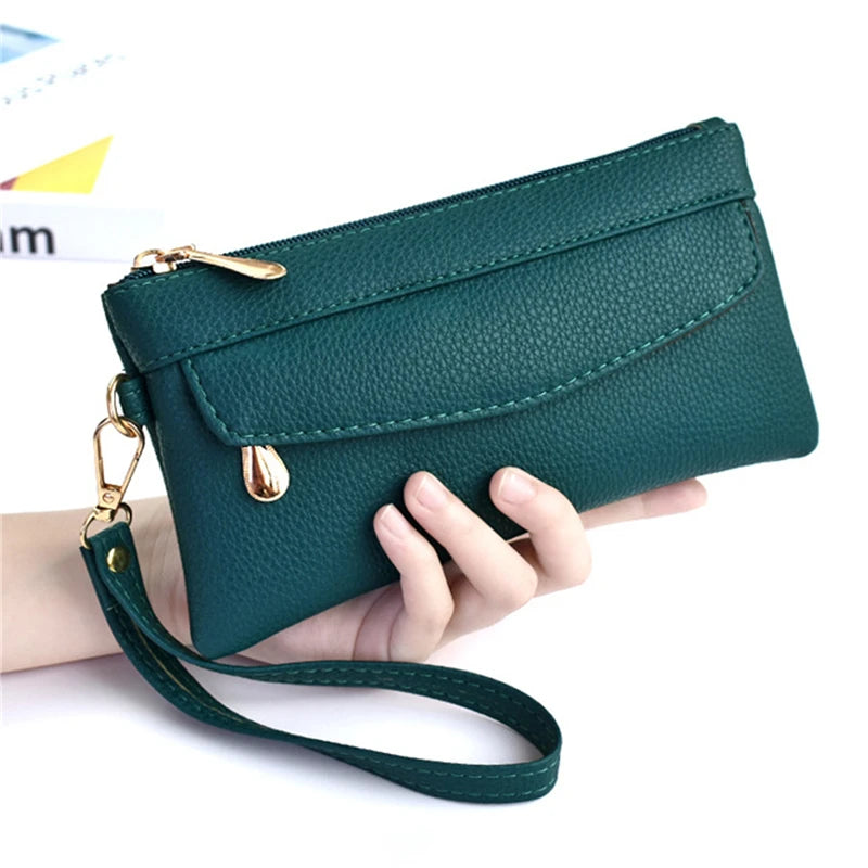 Portefeuille Femme Cuir PU Portable Fashion - Sac à Main Porte-Monnaie Téléphone Étanche