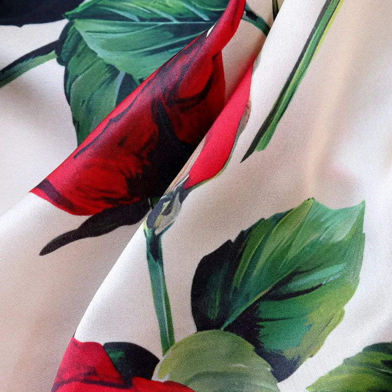 Foulard Carré Soie 68cm Imprimé Floral - Bandana Élégant Femme
