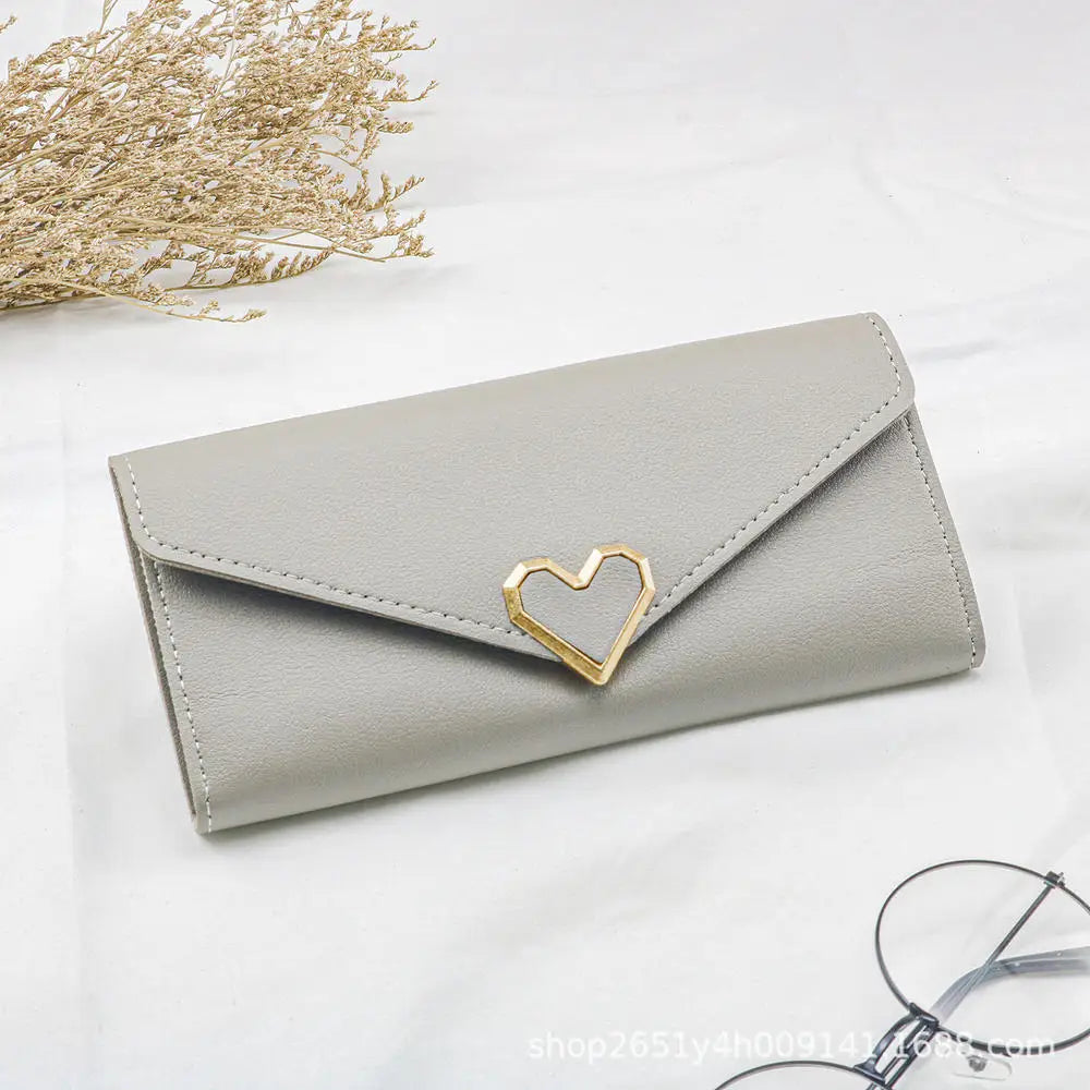 Portefeuille Long Femme Tri-Fold Cuir PU - Clutch Multi-Fonctions Porte-Cartes