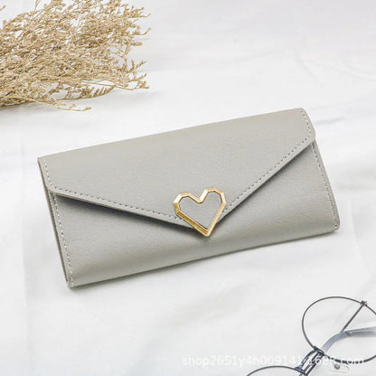 Portefeuille Long Femme Tri-Fold Cuir PU - Clutch Multi-Fonctions Porte-Cartes
