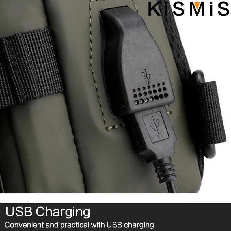 Sac Bandoulière Multifonction avec Port USB – Nylon Imperméable