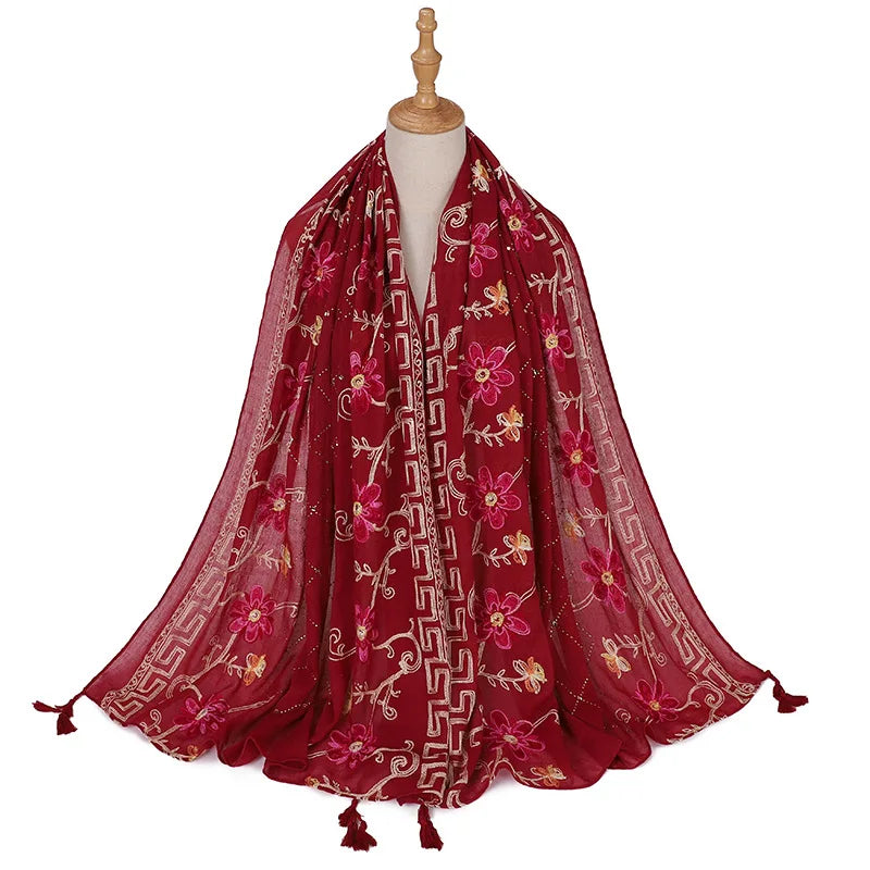Hijab Imprimé Aquarelle Premium - Voile Femme Doux et Léger