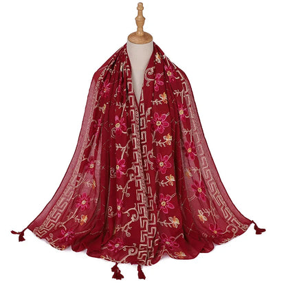 Hijab Imprimé Aquarelle Premium - Voile Femme Doux et Léger