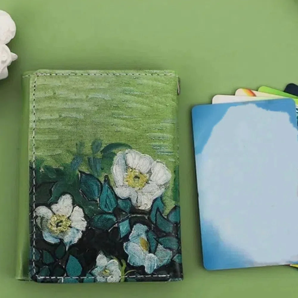 Portefeuille Femme Van Gogh Peinture à l'Huile - Wallet Court Cuir Design Artistique