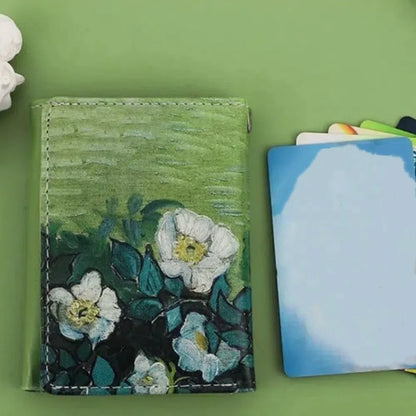 Portefeuille Femme Van Gogh Peinture à l'Huile - Wallet Court Cuir Design Artistique
