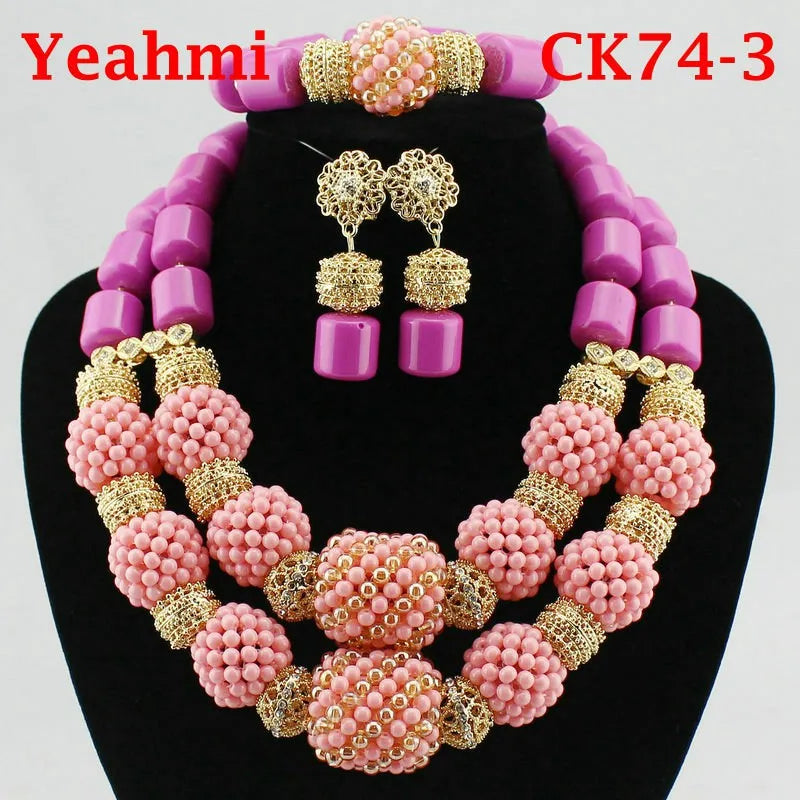 Ensemble Bijoux Perles Cristal Africain – Parure Mariée Luxe