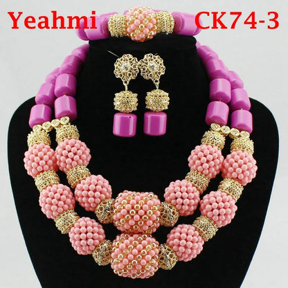 Ensemble Bijoux Perles Cristal Africain – Parure Mariée Luxe