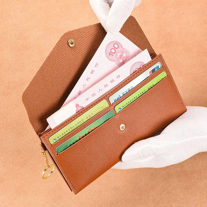 Portefeuille Femme Enveloppe Rétro Cuir PU - Clutch Porte-Cartes Téléphone Monnaie