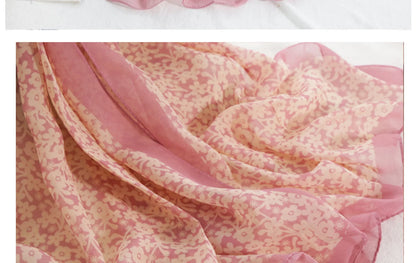 Foulard Écharpe Mousseline Petite Fleur Femme - Bandana Hijab Châle Été Protection Solaire