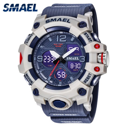 Montre Sport Militaire Homme LED - Alarme Chronomètre Étanche Dual Time