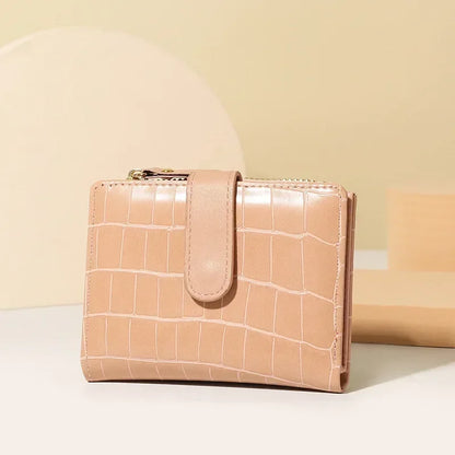 Portefeuille Femme Court Fashion Zipper - Wallet Cuir PU Porte-Monnaie Coin Pocket