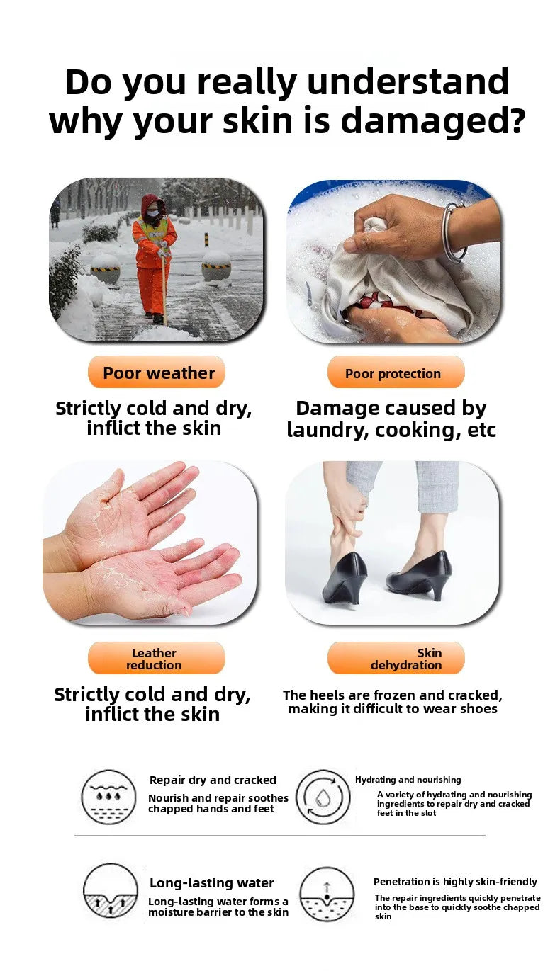 Crème Réparatrice Peau Craquelée 25g - Force Clinique Mains Pieds Talons Fissures Hydratation 72h
