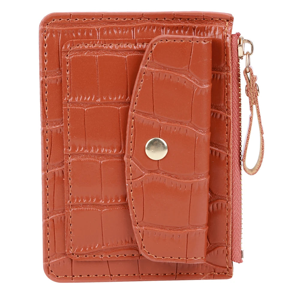 Portefeuille Court Femme Cuir PU - Porte-Monnaie Compact avec Porte-Cartes