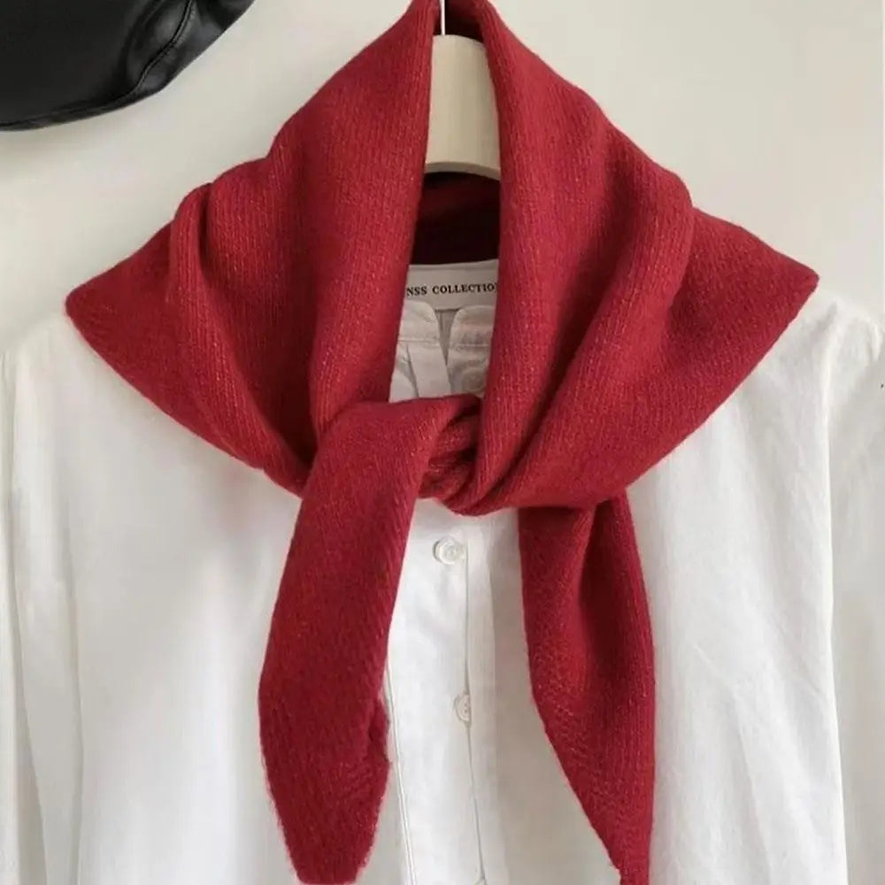 Foulard Triangle Laine 100% Coréen Femme - Écharpe Cachemire Longue Chaude Châle Tricotée
