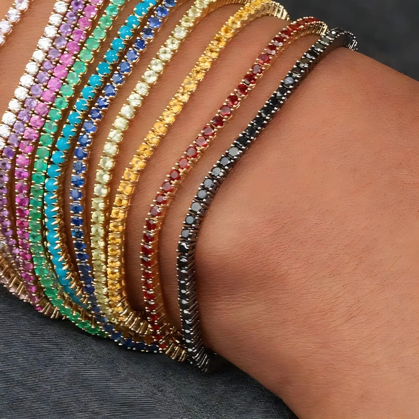 Ensemble 11 Bracelets Strass Élastiques – Stack Accumulation Brillant