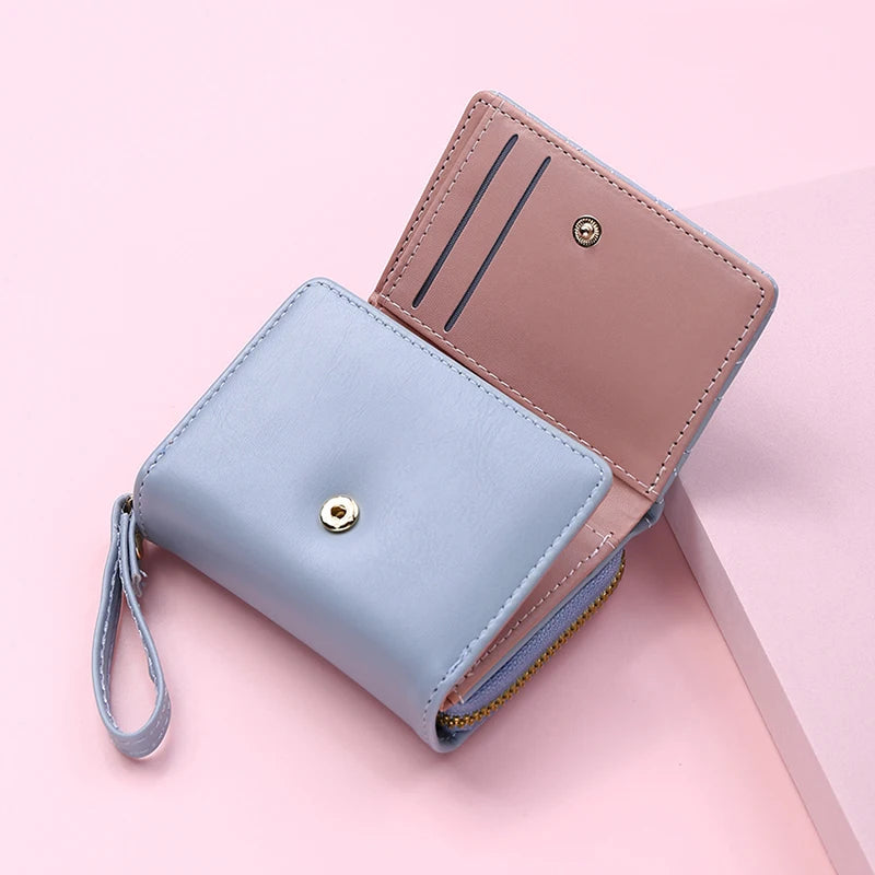 Portefeuille Femme Kawaii Mignon - Petit Porte-Monnaie Cuir Rose Designer
