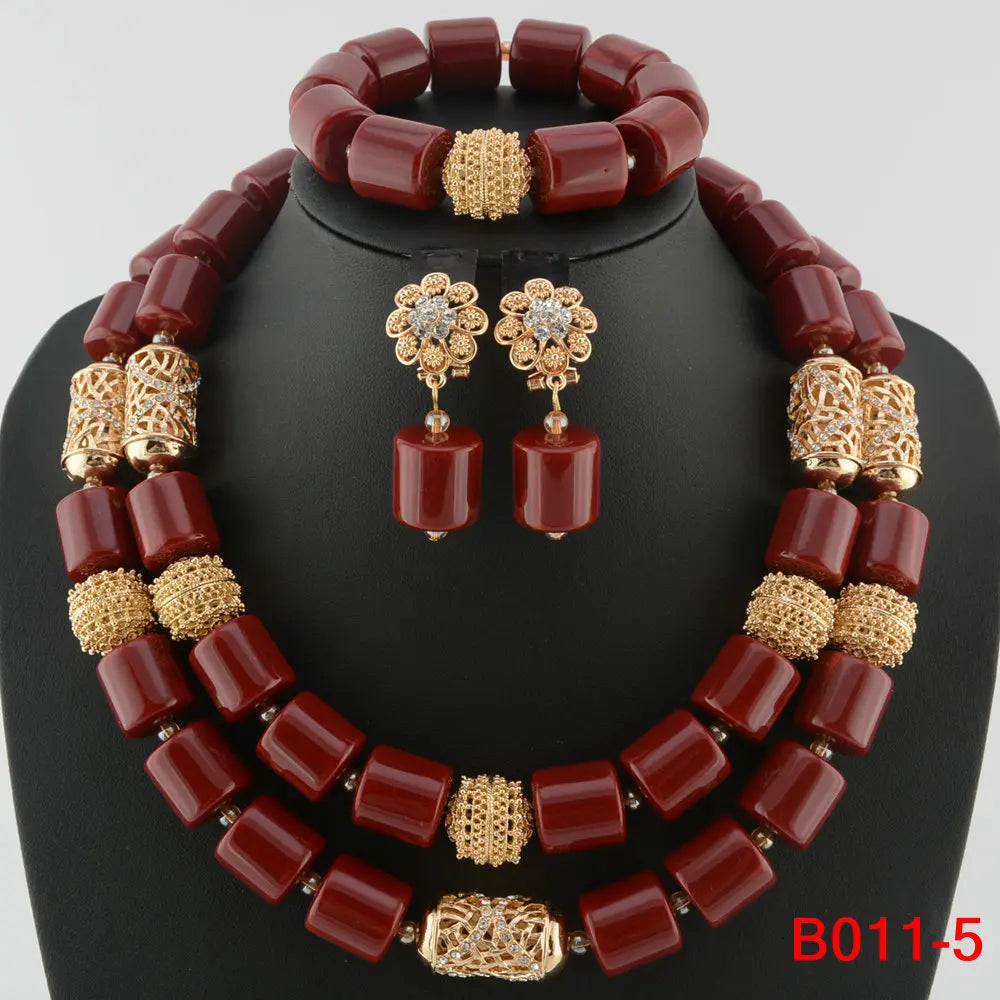 Ensemble Bijoux Perles Cristal Africain – Parure Mariée Luxe