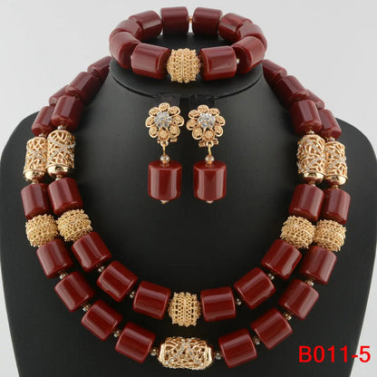 Ensemble Bijoux Perles Cristal Africain – Parure Mariée Luxe