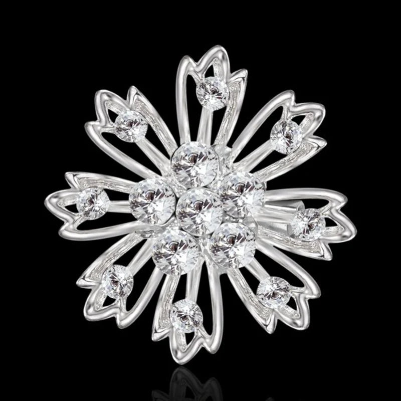 Broche Fleur Rétro Mode Cristal Strass – Pin's Bijou Mariage Rendez-vous Soirées Femme