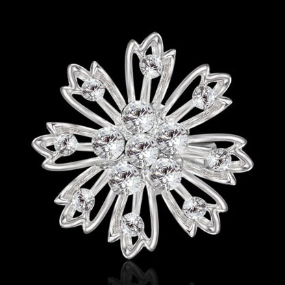 Broche Fleur Rétro Mode Cristal Strass – Pin's Bijou Mariage Rendez-vous Soirées Femme