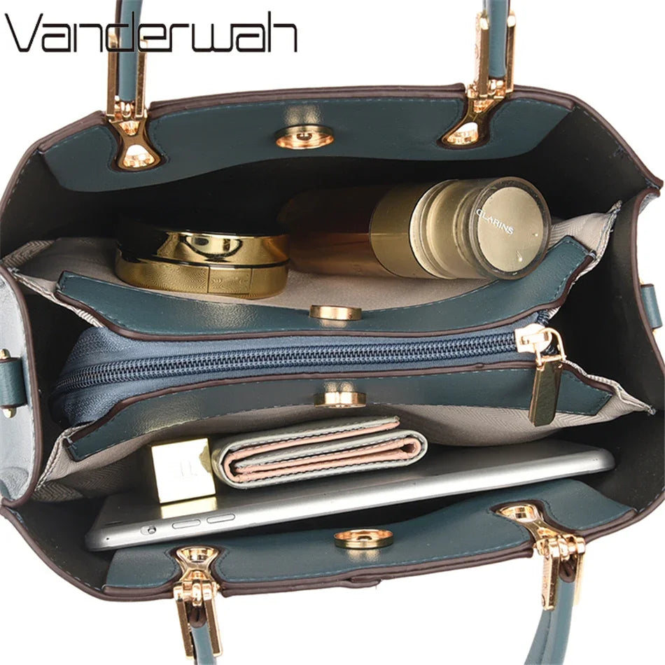 Sac Bandoulière Femme Cuir 3 Compartiments - Crossbody Designer Organisé