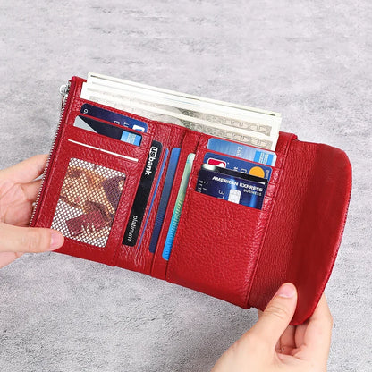 Portefeuille Femme Luxe Clip Cuir - Clutch Soirée Designer Porte-Cartes Crédit