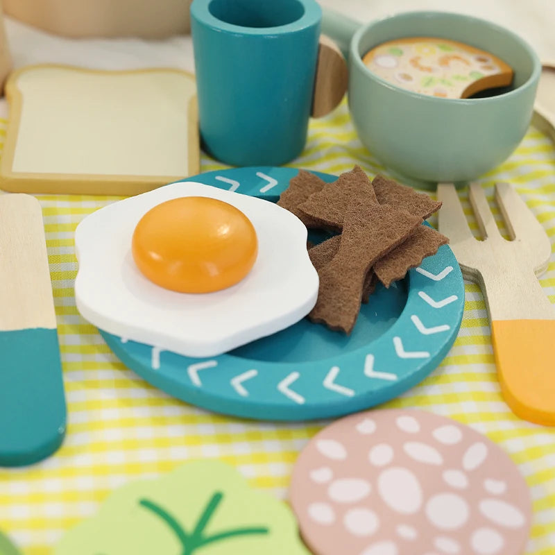 Cuisine Jouet en Bois Éducatif - Set Complet Casseroles et Aliments pour Jeu de Rôle 3-6 Ans