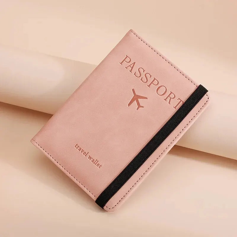 Porte-Passeport RFID Cuir PU - Pochette Voyage avec Porte-Carte pour Famille Homme Femme