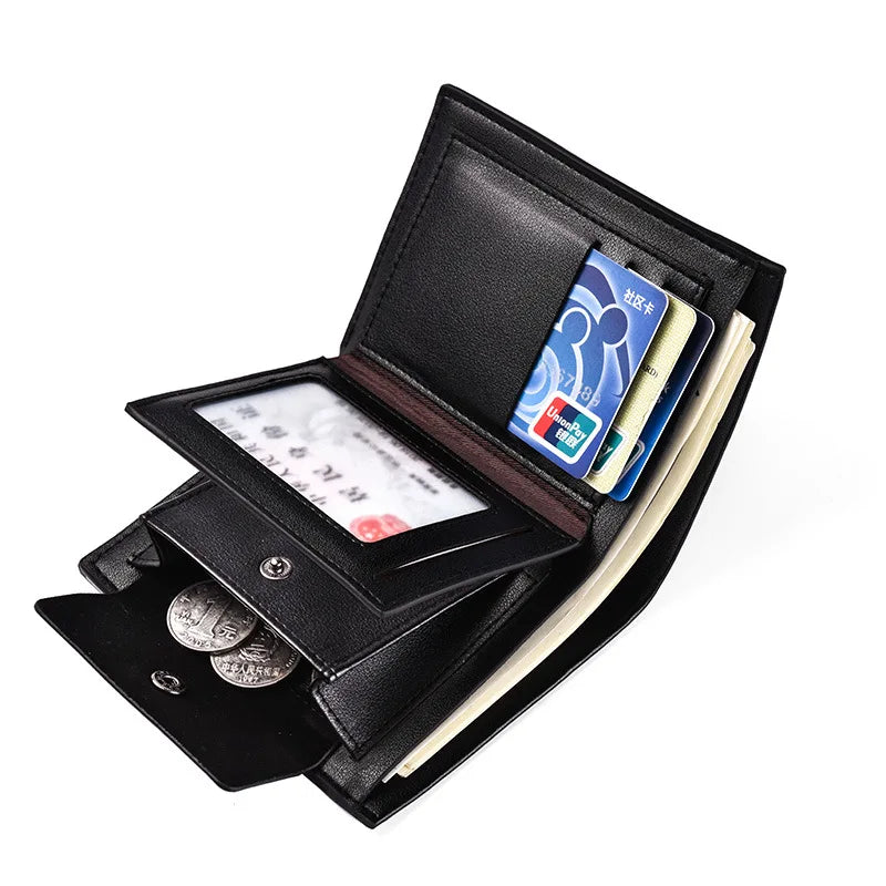 Portefeuille Homme Cuir - Porte-Cartes Compact avec Porte-Monnaie