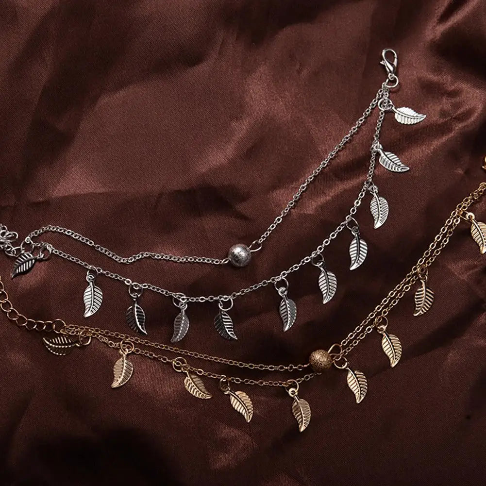 Chaîne de Cheville Bohème Perles Étoiles Pompons – Bracelet Pied Vintage Femme
