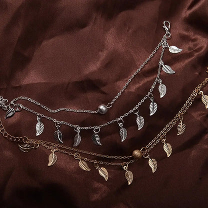 Chaîne de Cheville Bohème Perles Étoiles Pompons – Bracelet Pied Vintage Femme