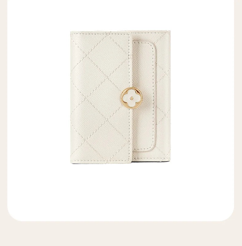 Portefeuille Femme Cuir Vintage GOLF Porte-Photo - Porte-Monnaie Court Pliable Noir Porte-Carte