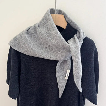 Foulard Triangle Laine 100% Niche Britannique Coréen - Écharpe Tricotée Multifonction Femme