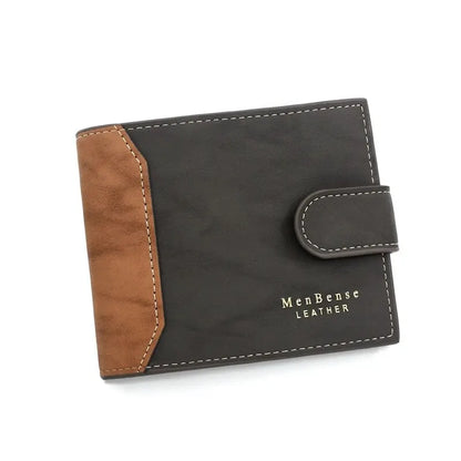 Portefeuille Homme Cuir PU avec Fermoir - Porte-Cartes Business Compact