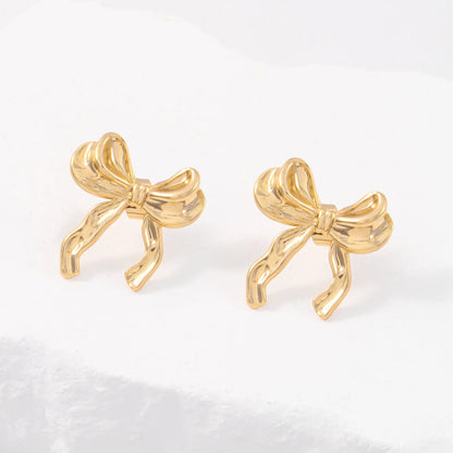 Boucles d'Oreilles Nœud Papillon – Puces Élégantes Tendance Femme