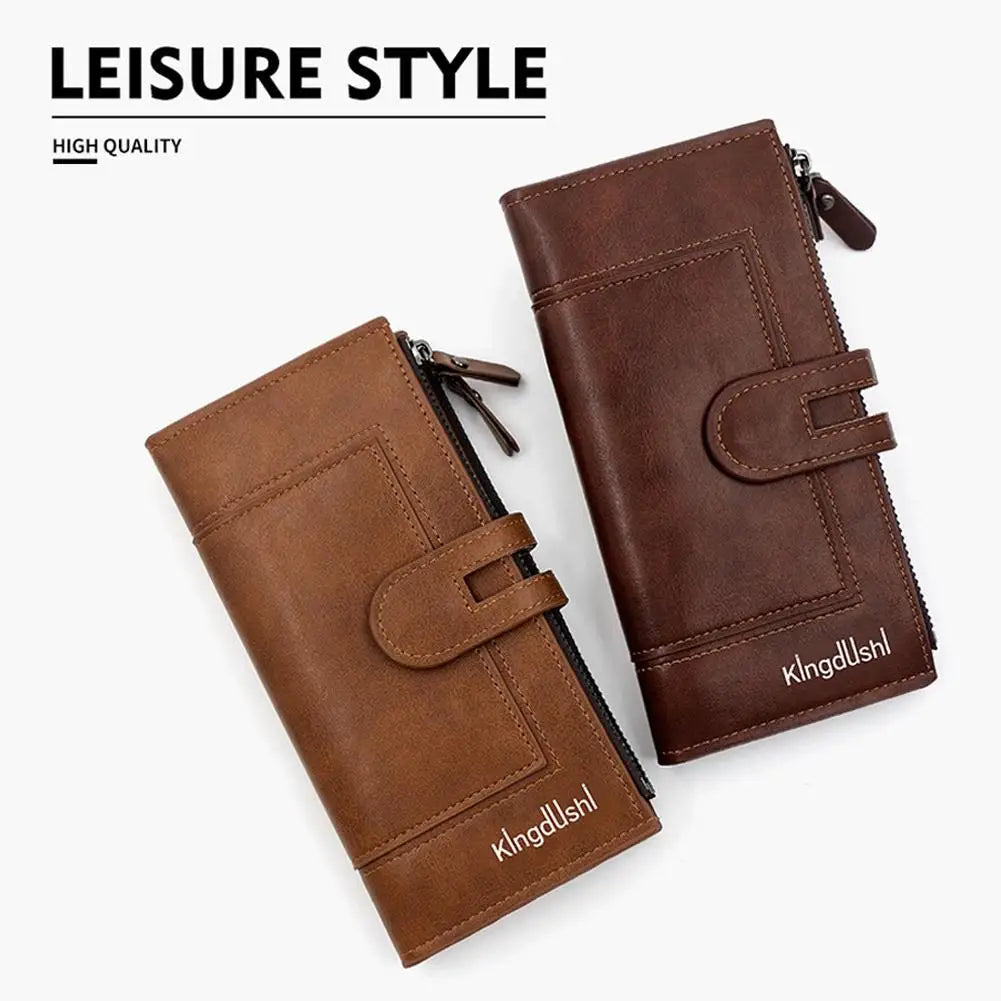 Portefeuille Femme Long Cuir Vintage RFID - Porte-Chéquier Carnet Chèques Protection Anti-RFID Élégant