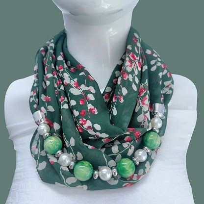 Foulard Collier Mousseline Multicolore Femme - Bijou Statement Neckerchief Bohème Hijab