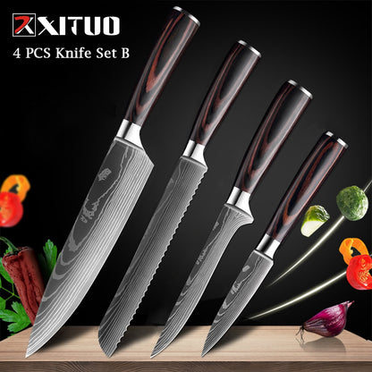 Couteaux de Chef Professionnels 1-10 Pièces - Set Cuisine Acier Inoxydable
