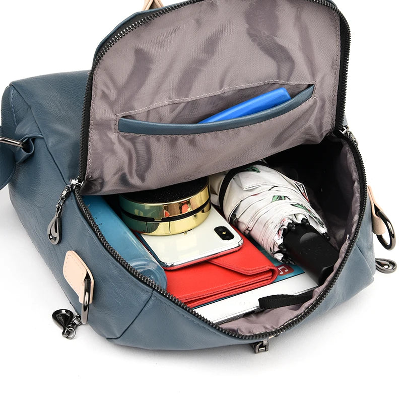 Sac à Dos Femme Cuir Souple Premium - Backpack Voyage École Mode 2025