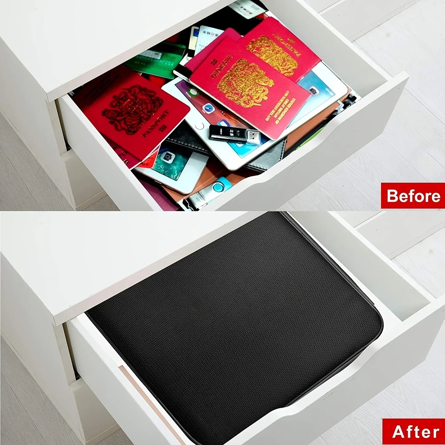 Organisateur de Documents Portable en Oxford – 2 ou 3 Couches, Cadenas en Option