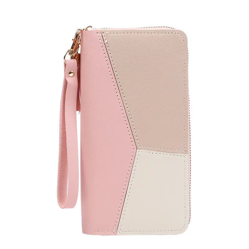Portefeuille Femme Cuir Long Zippé - Grande Capacité Multifonction avec Compartiment Téléphone