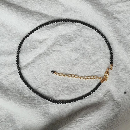 Collier Choker Perles Noires Minimaliste - Ras-du-Cou Court Élégant