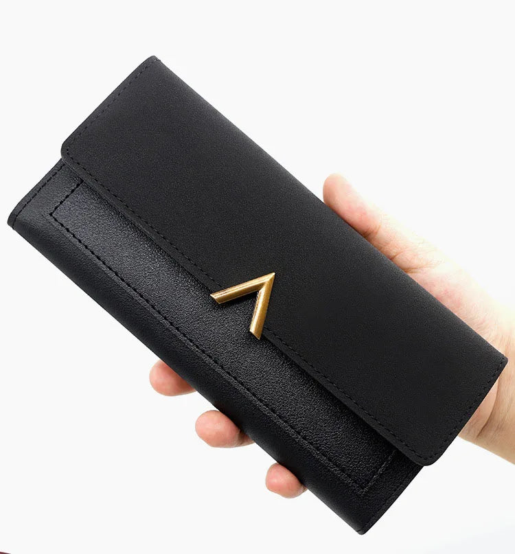 Portefeuille Femme Long Cuir PU Perles - Porte-Monnaie Carte Clutch Mini Fermoir Rouge